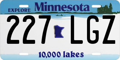MN license plate 227LGZ
