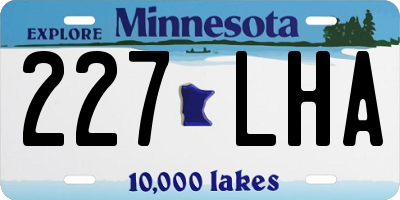 MN license plate 227LHA
