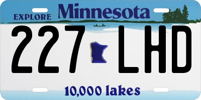 MN license plate 227LHD