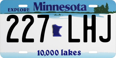 MN license plate 227LHJ