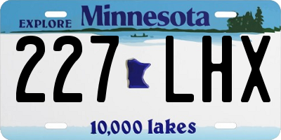 MN license plate 227LHX