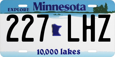 MN license plate 227LHZ