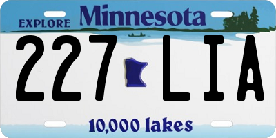 MN license plate 227LIA