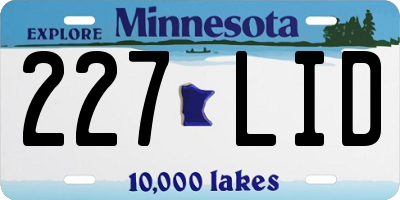 MN license plate 227LID