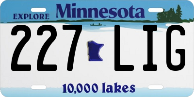 MN license plate 227LIG