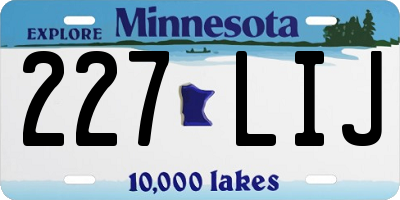 MN license plate 227LIJ