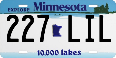MN license plate 227LIL