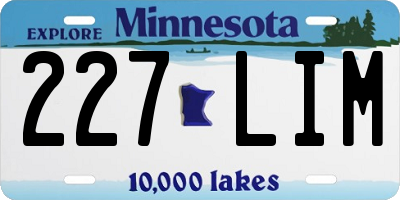 MN license plate 227LIM