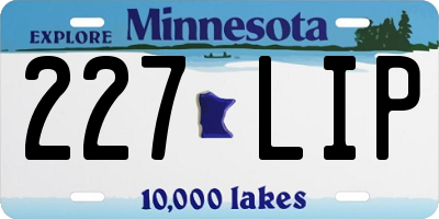 MN license plate 227LIP