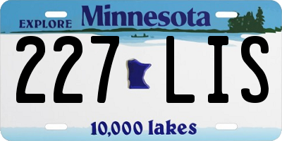 MN license plate 227LIS