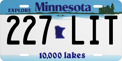 MN license plate 227LIT