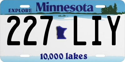 MN license plate 227LIY