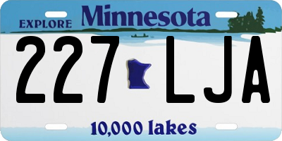 MN license plate 227LJA