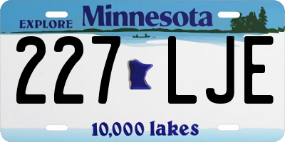 MN license plate 227LJE