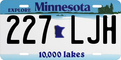 MN license plate 227LJH