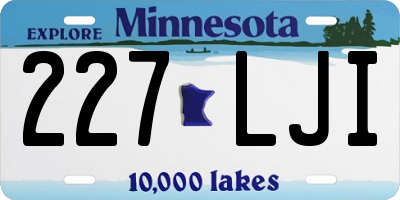 MN license plate 227LJI