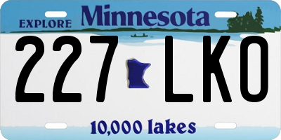 MN license plate 227LKO