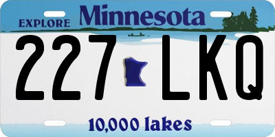 MN license plate 227LKQ
