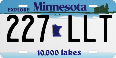MN license plate 227LLT