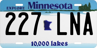 MN license plate 227LNA