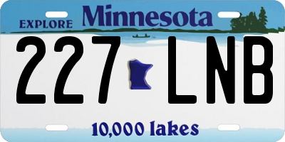MN license plate 227LNB