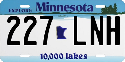 MN license plate 227LNH