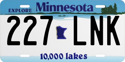 MN license plate 227LNK