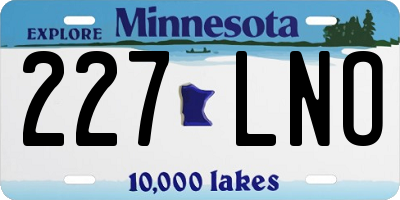 MN license plate 227LNO
