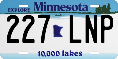 MN license plate 227LNP