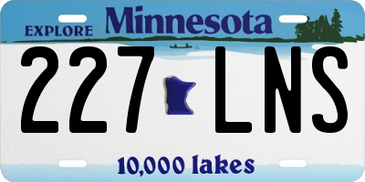 MN license plate 227LNS