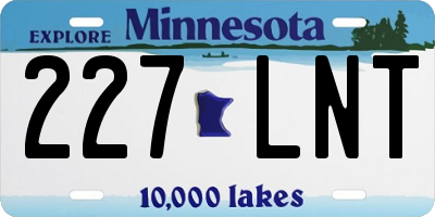 MN license plate 227LNT