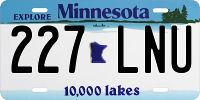MN license plate 227LNU