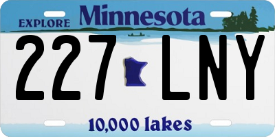 MN license plate 227LNY