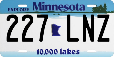 MN license plate 227LNZ
