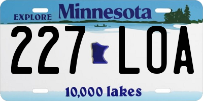 MN license plate 227LOA