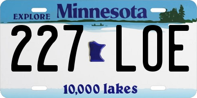 MN license plate 227LOE