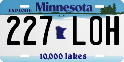 MN license plate 227LOH