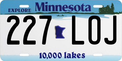 MN license plate 227LOJ