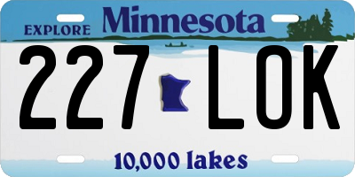 MN license plate 227LOK
