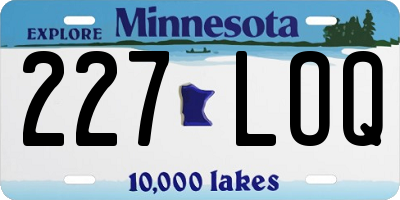 MN license plate 227LOQ