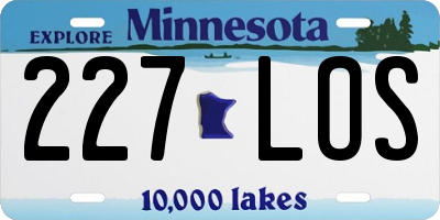 MN license plate 227LOS
