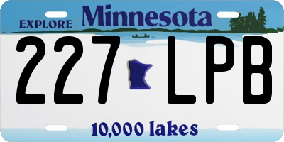 MN license plate 227LPB