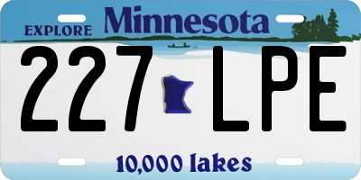 MN license plate 227LPE