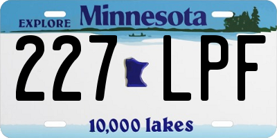 MN license plate 227LPF