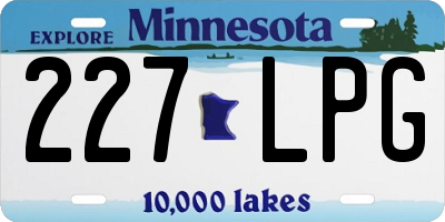 MN license plate 227LPG
