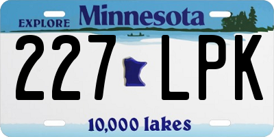 MN license plate 227LPK