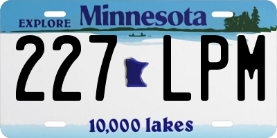 MN license plate 227LPM