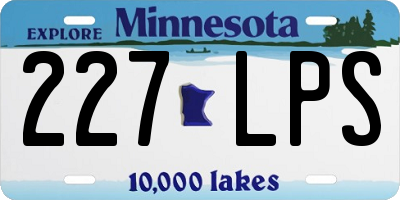 MN license plate 227LPS