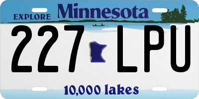 MN license plate 227LPU