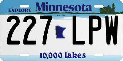 MN license plate 227LPW